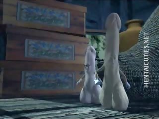 Gasang 3d animasi pornografi indah wanita menggosok sebuah besar lingga