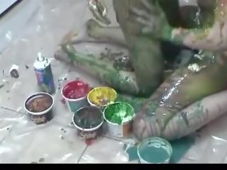 Colorful ans messy with two delightful girls