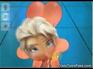 3d elsa fra frozen blir 3 cumshots!