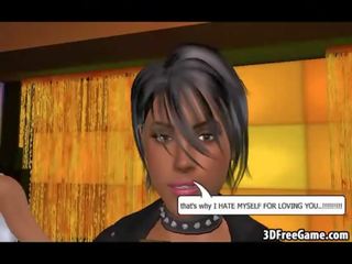 Sensational 3D babes are interacting in some recorded gameplay